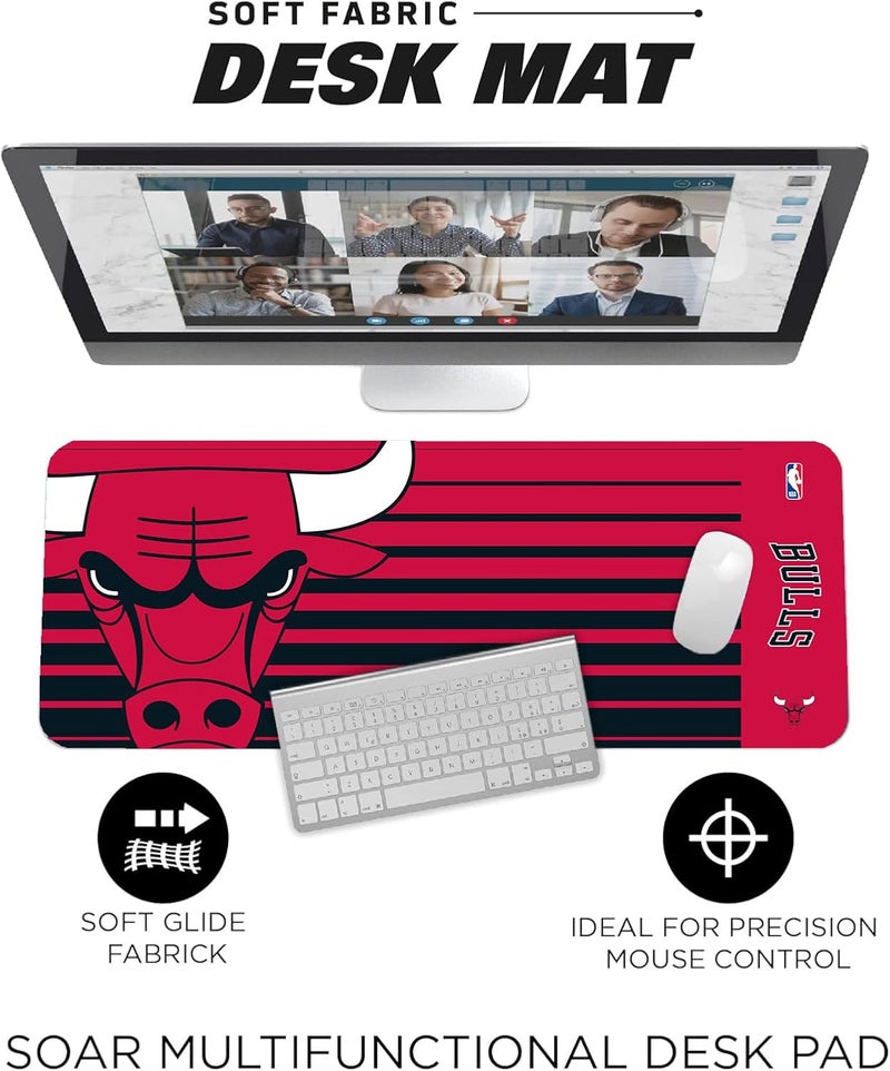 SOAR NBA Multifunctional Desk Mat for Desktop, (31.5"x12") - Ultra Soft Fabric with Non-Slip Rubber Backer - Water Resistant & Durable Nylon Stitching - Image 3